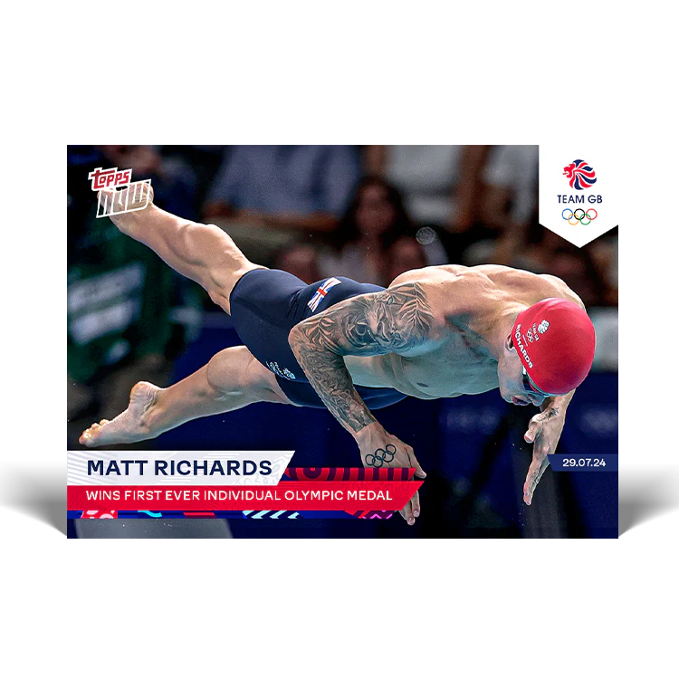 Matt Richards - Wins first ever individual Olympic medal - 2024 Team GB TOPPS NOW® Card 7