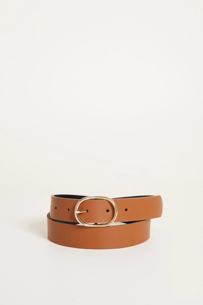 Leather belt - BROWN
