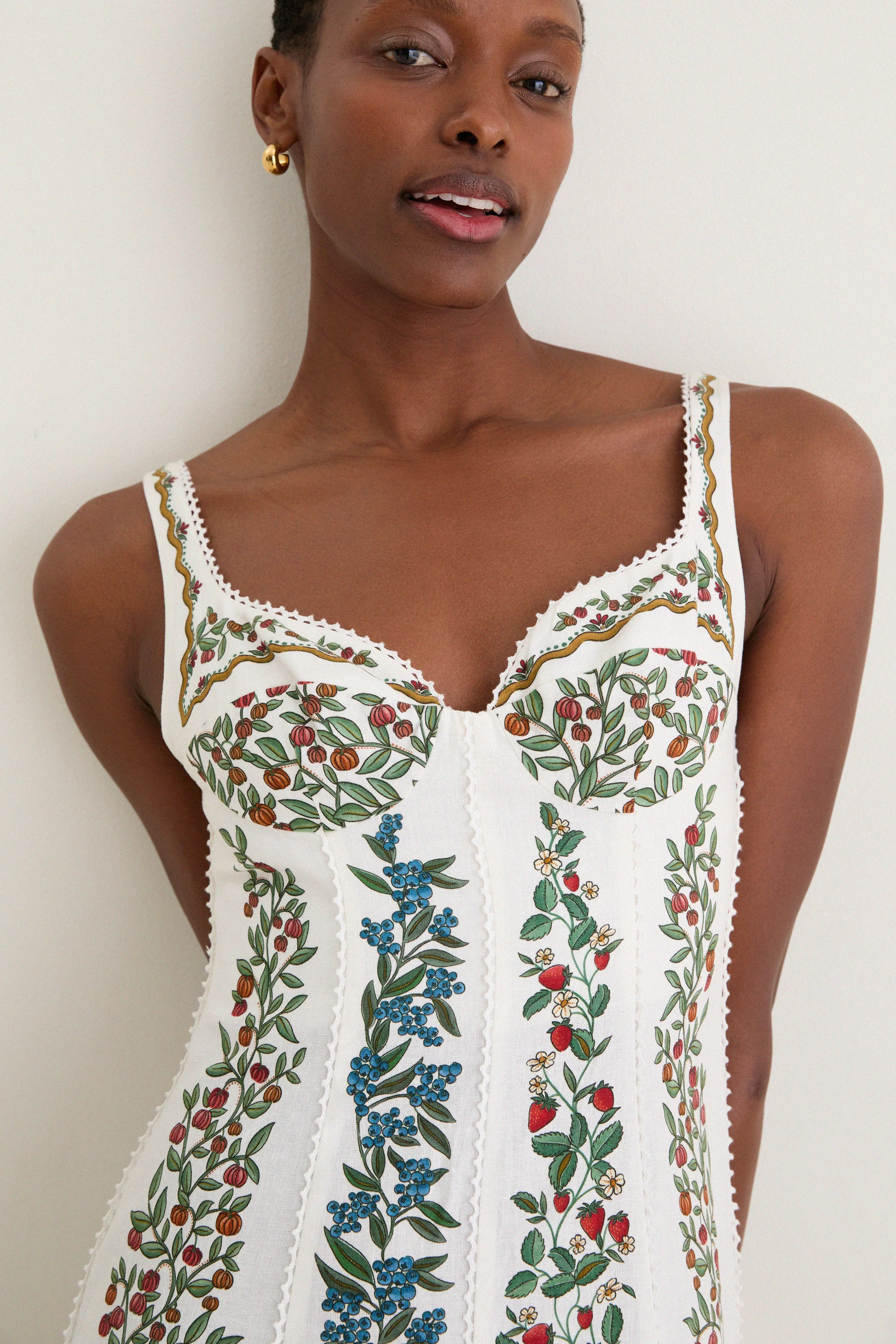 Fruit Beauty Off-White Maxi Dress
