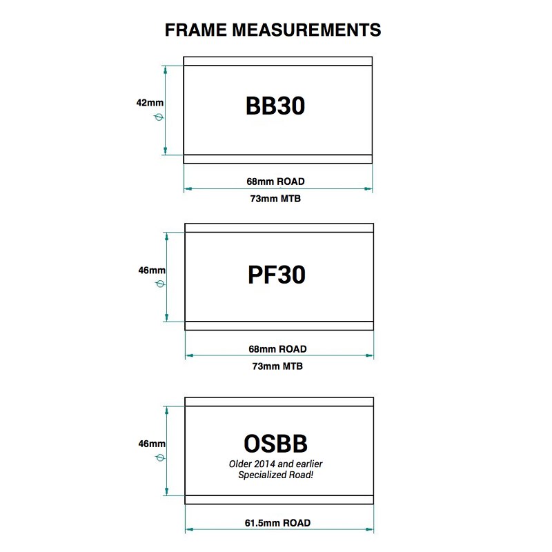 Praxis Works Conversion Road Bottom Bracket 68mm for Shimano Cranks on BB30/PF30/OSBB - PF46/BB42-68-24