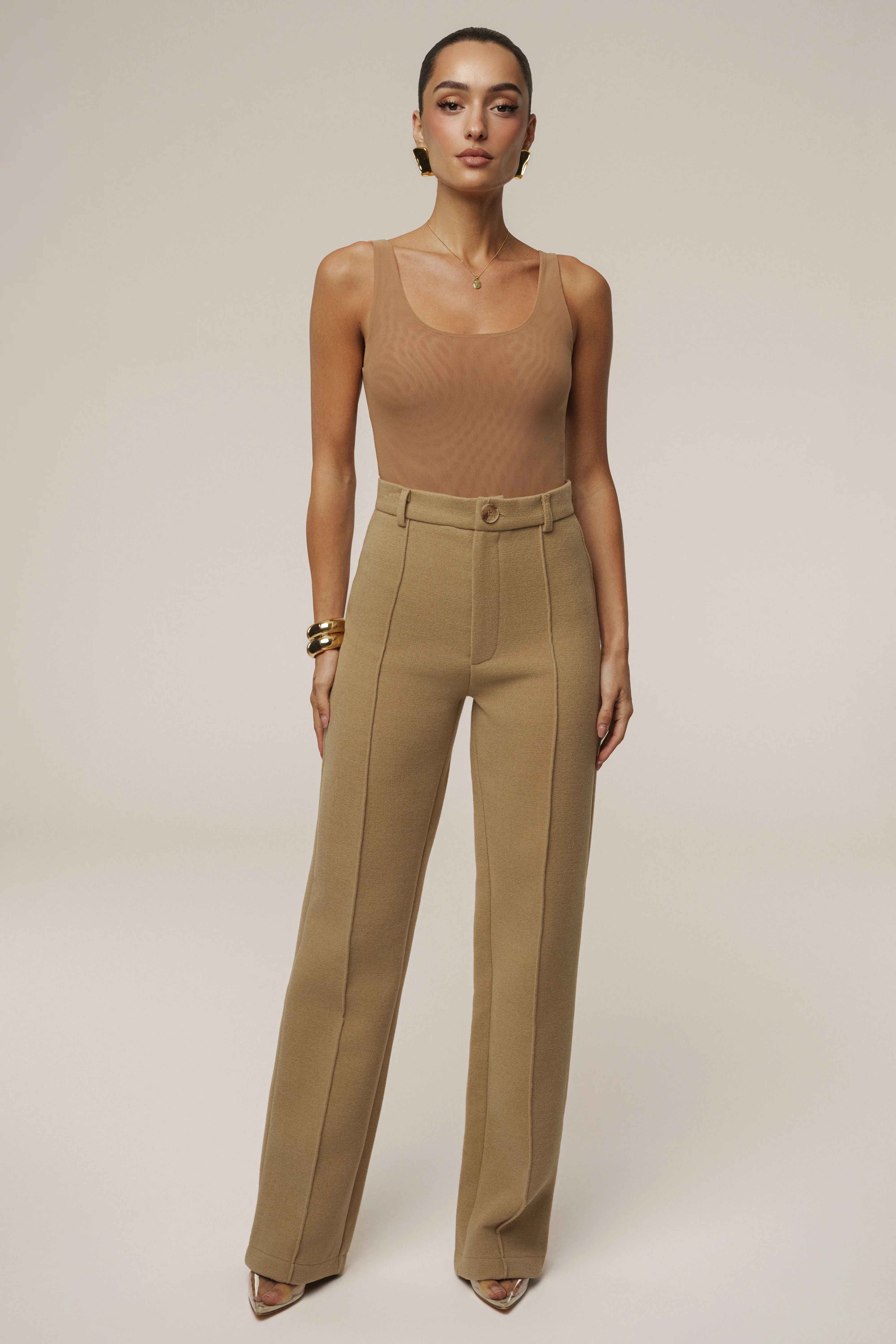 Pecan Mesh Essentials Tank Bodysuit Undergarment