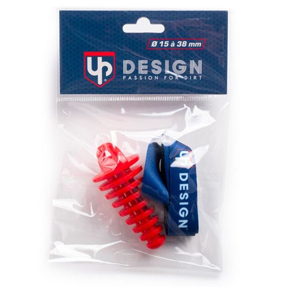 UP Design exhaust cap (15 x 38mm) with strap Universal - OrangeRef: UPD0022 / 88BOUS01