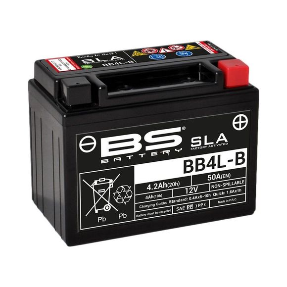 BS Battery SLA YB4L-B/BB4L-B Closed Type Acid Battery Maintenance Free/Ready to UseRef: bb4l-bsla / 1080660