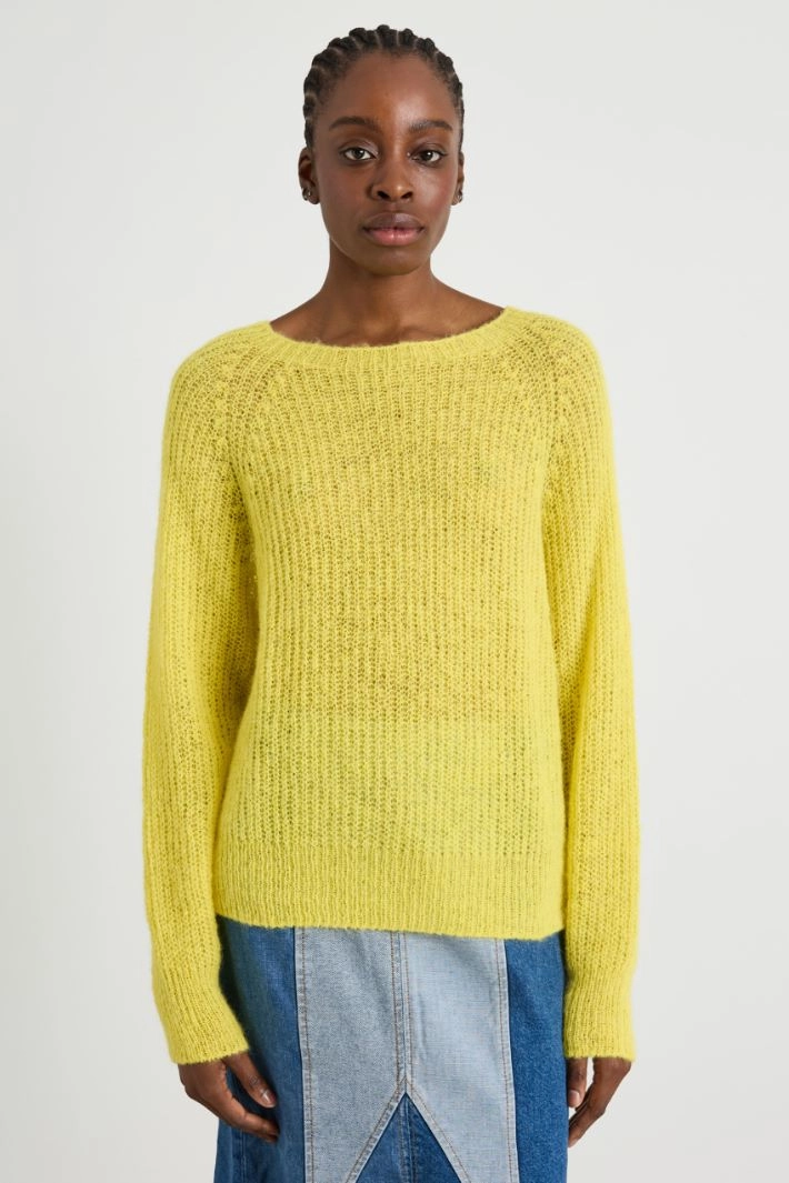 Alpaca-blend sweater - LIME