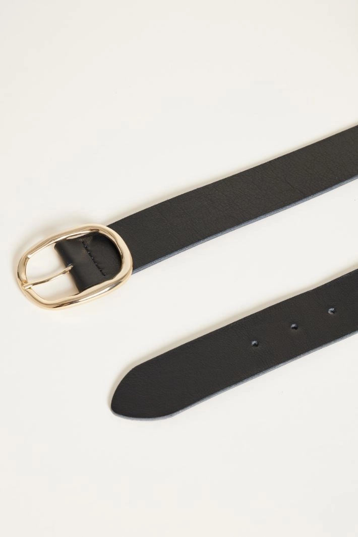 Leather belt - BLACK
