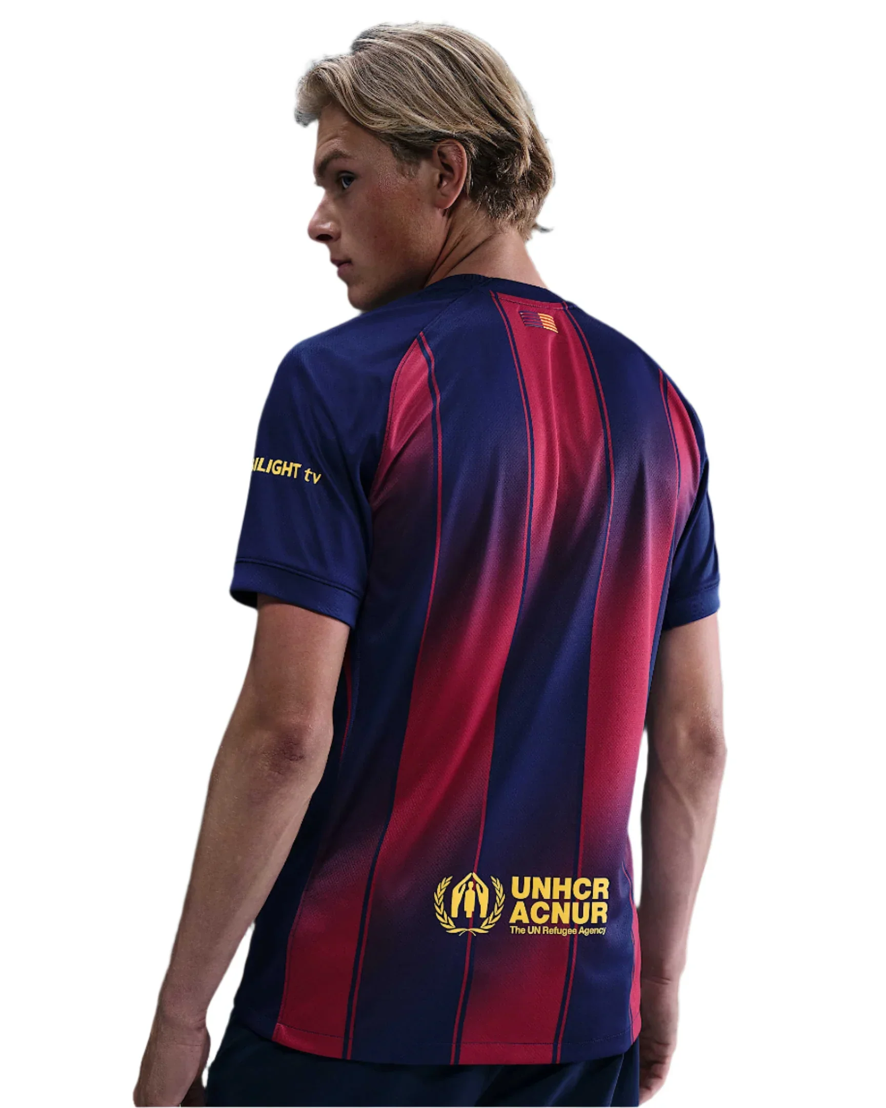 Men's Lamine Yamal Barcelona Home Jersey 25/26 w/ La Liga Patches (Deep Royal Blue/Midwest Gold)
