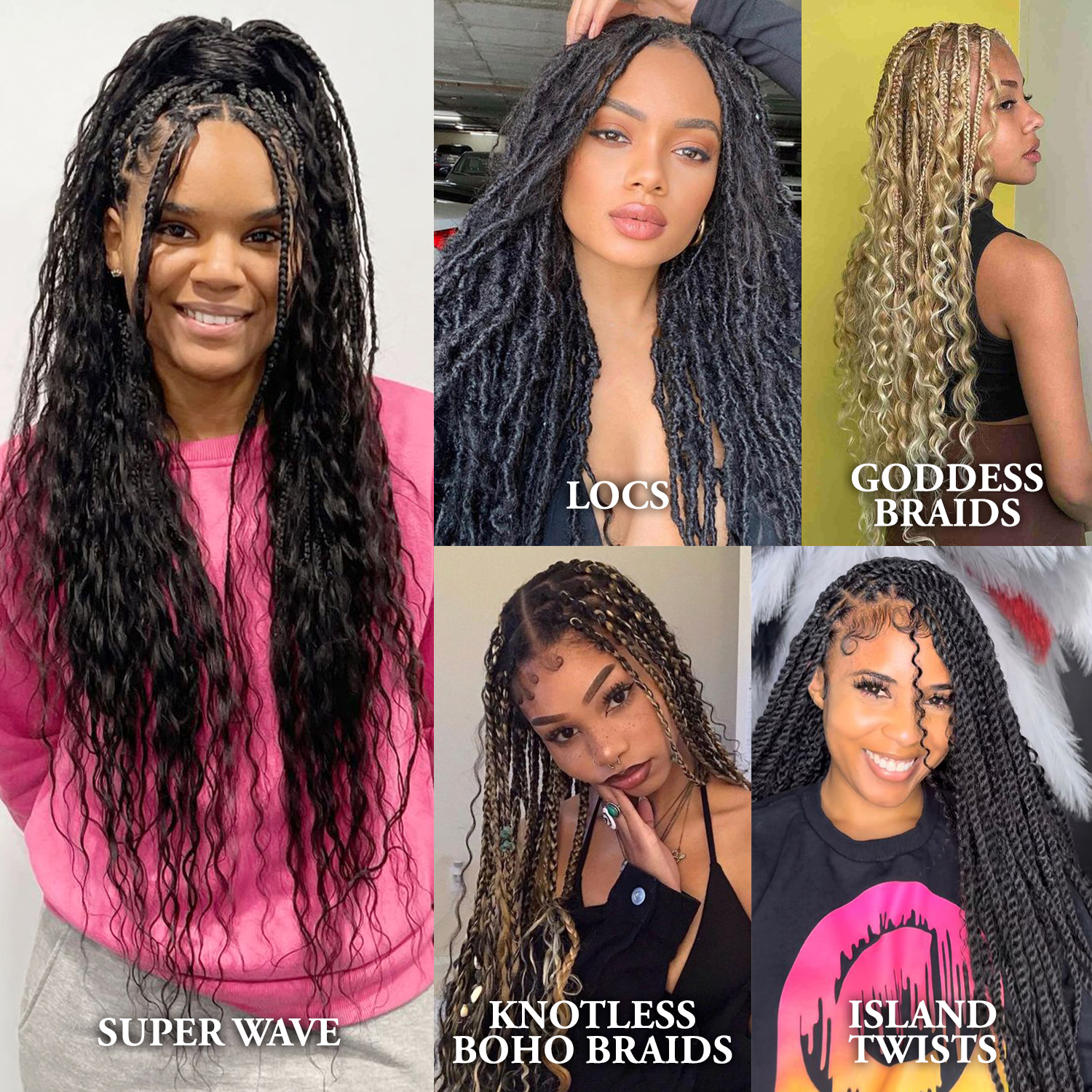 Harlem125 Human Hair Blend Braids Kima Signature Bulk Ocean Wave 20