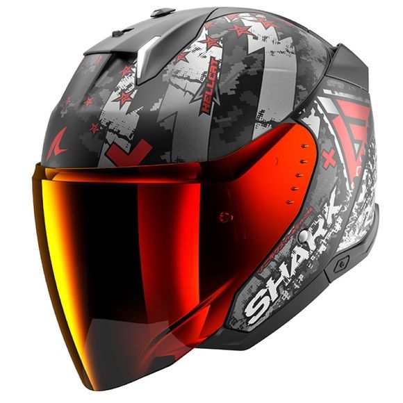 Shark SKWAL i3 JET HELLCAT Open-Face Helmet - Black / RedRef : SH1773