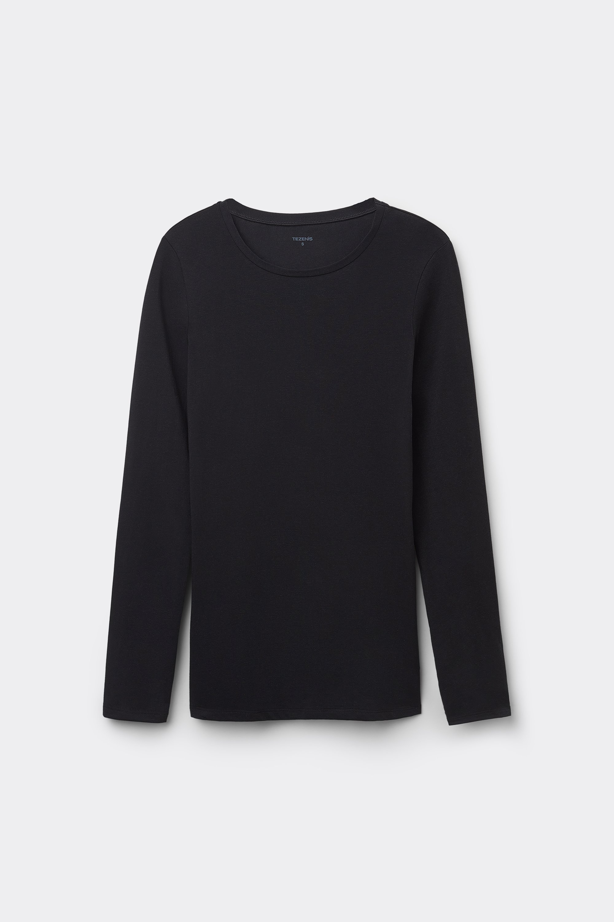 Organic Stretch Cotton Top with Long Sleeves and a Round Neck