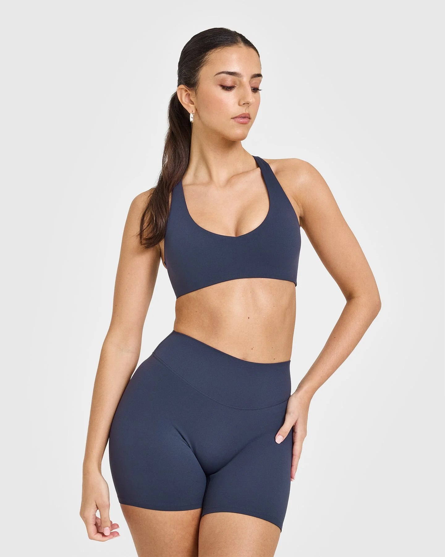 SoftMotion™ Bralette with White Logo | True Blue
