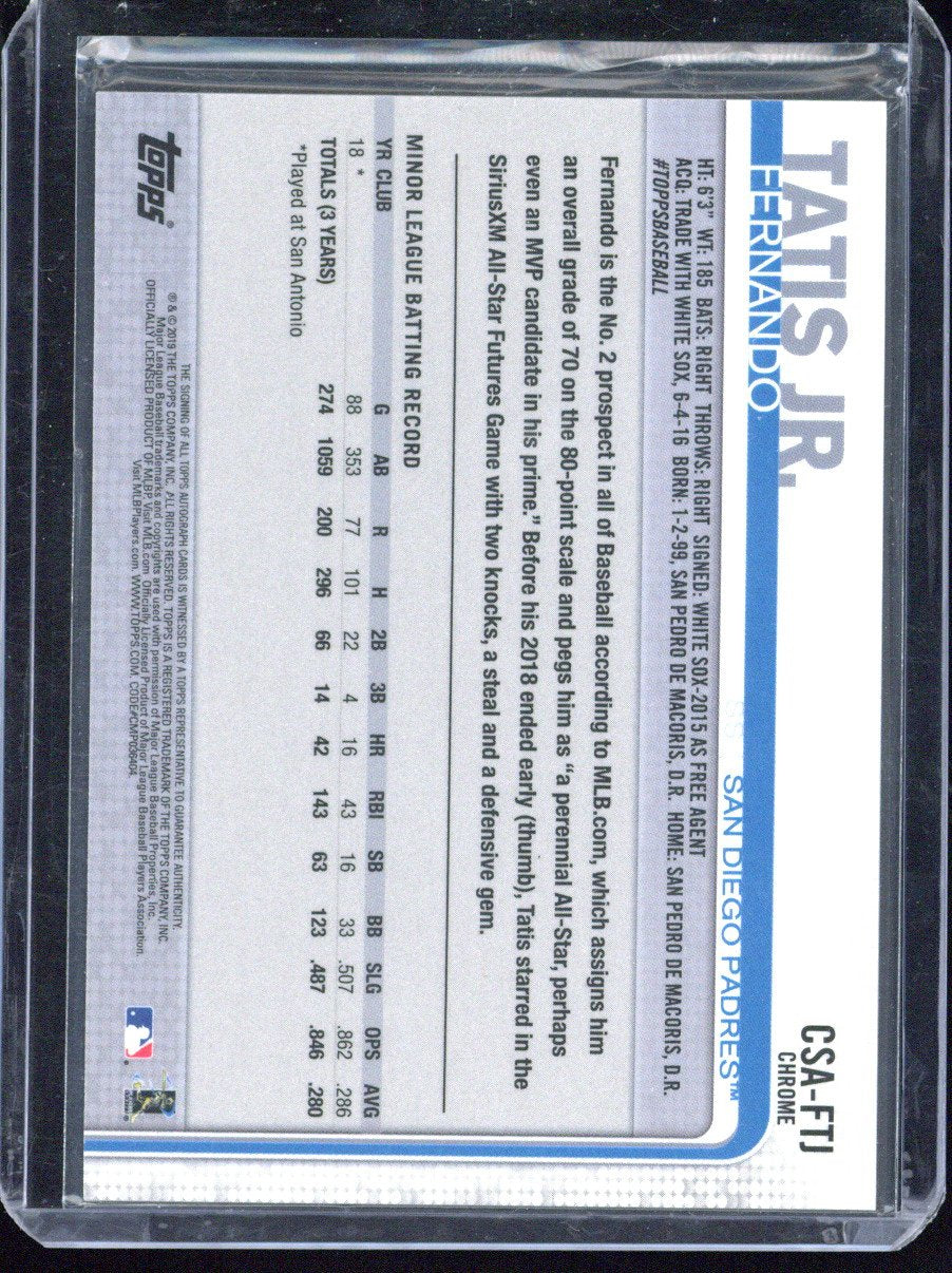2019 Topps Chrome Fernando Tatis Jr. RC Sapphire Autograph #CSA-FTJ