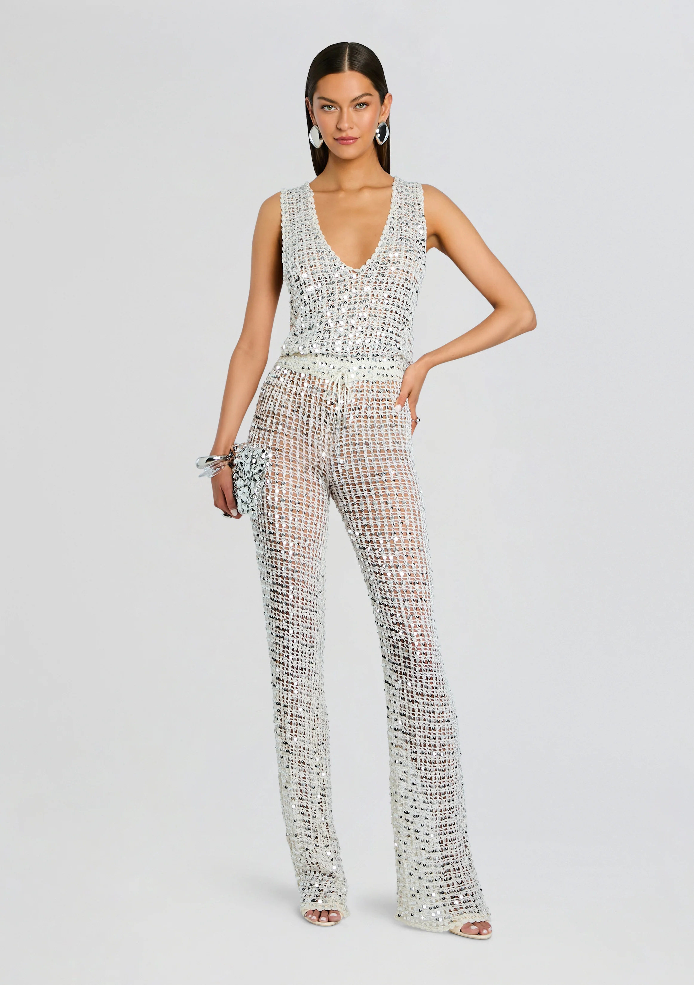 Nirvana Sequin Crochet Jumpsuit