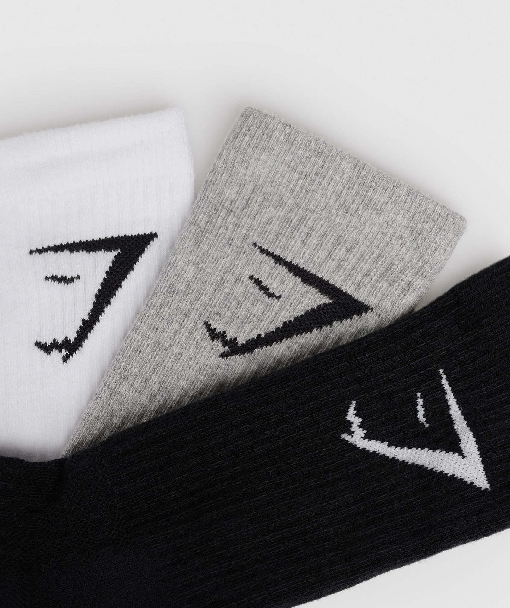Crew Socks 3pk White/Light Grey Core Marl/Black