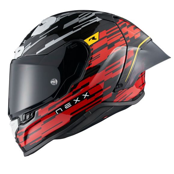 Casque intégral Nexx X.R3R - GLITCH RACER - Rouge / BlancRef : NE0608-C43066