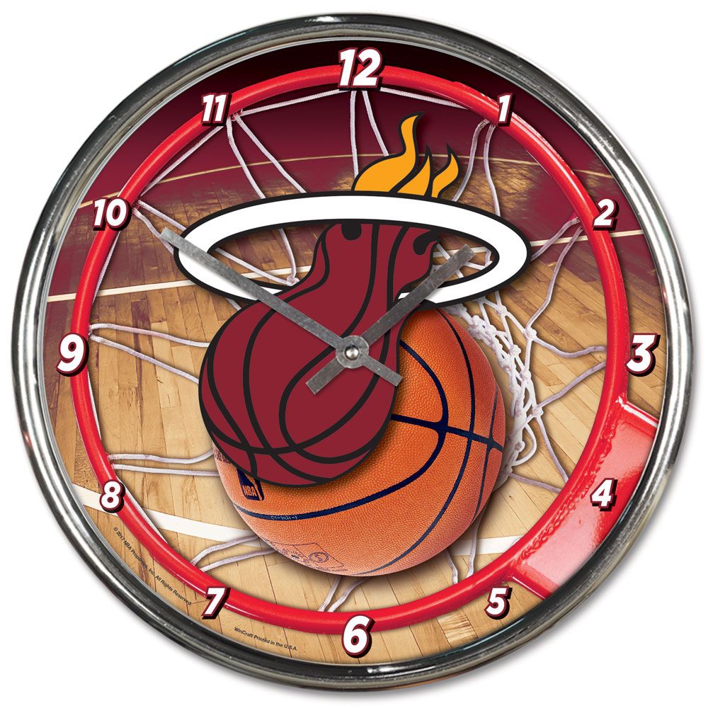 Miami Heat WinCraft Chrome NBA Wall Clock