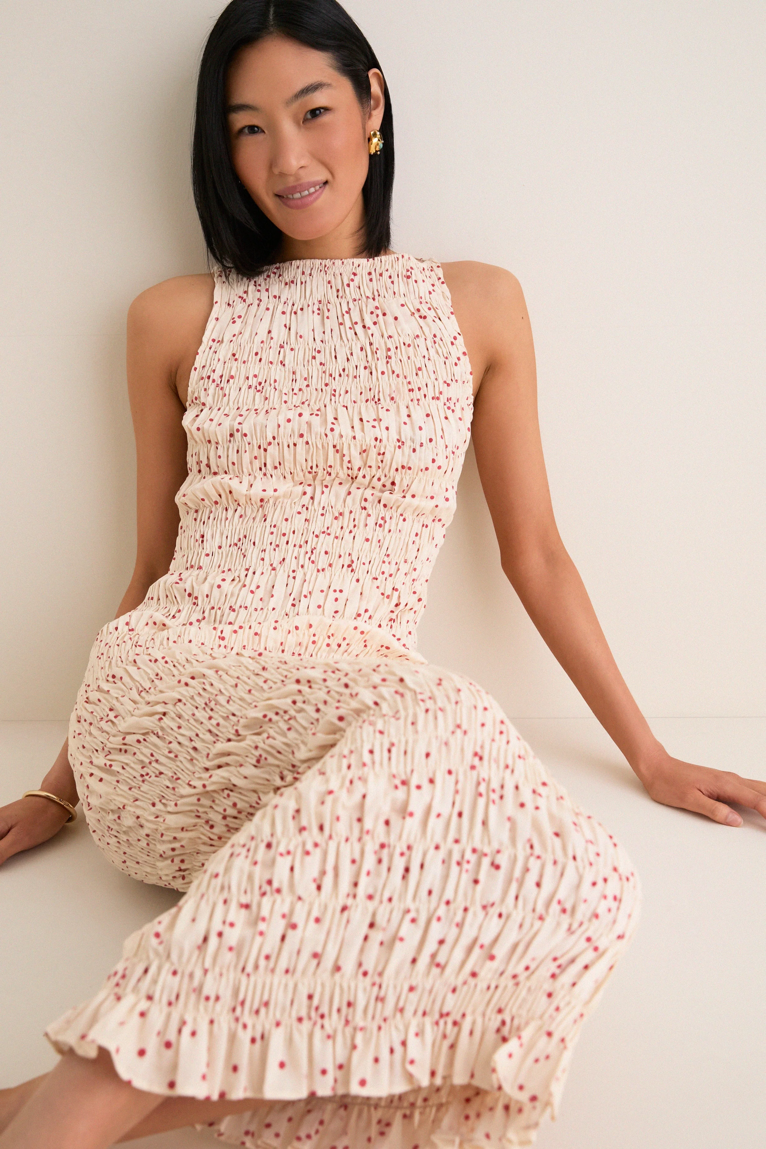 Linnea Dot Panna Sorella Midi Dress