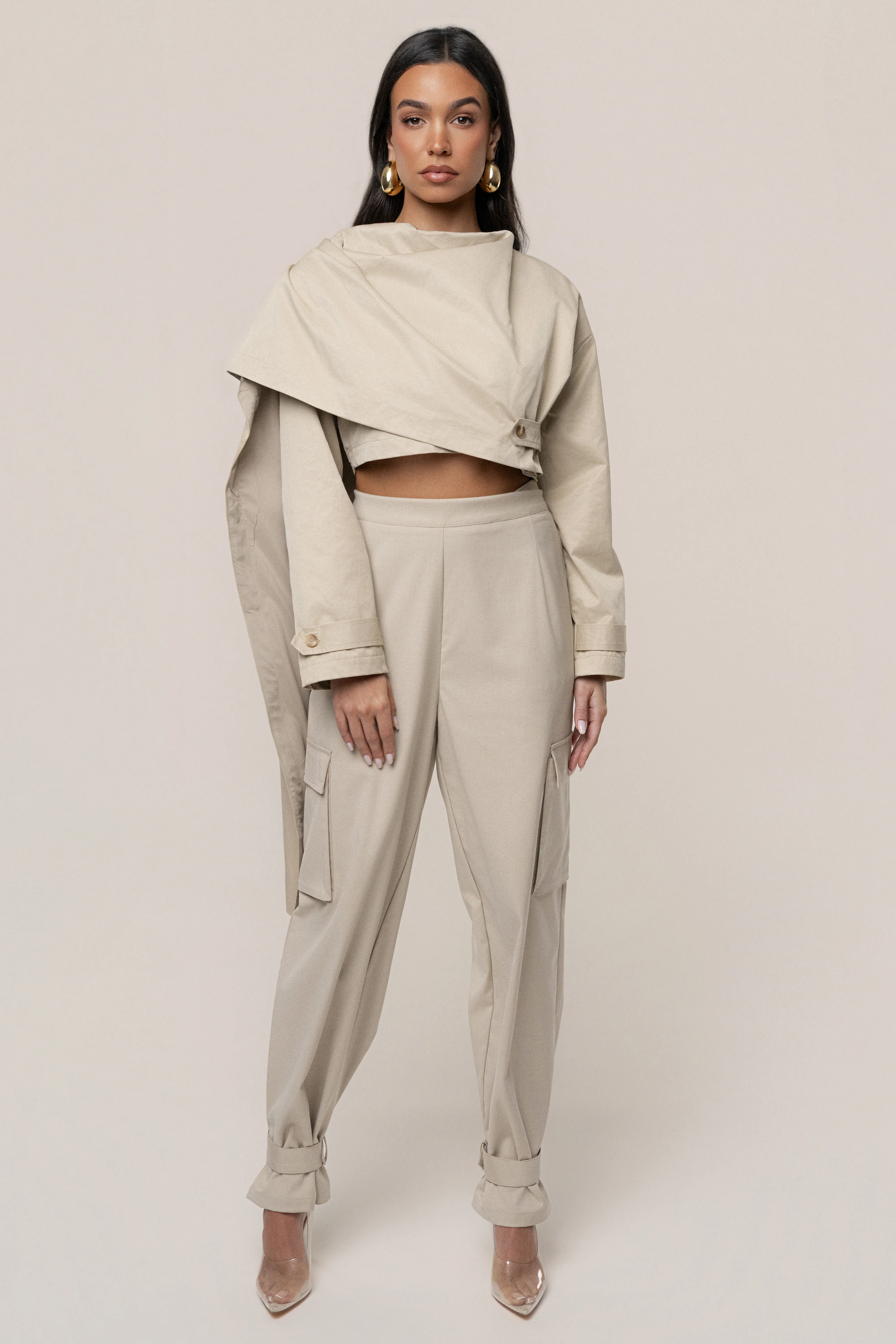 Khaki Next Level Cape Jacket