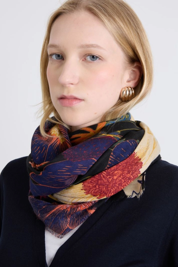 Patterned stole - BLACK