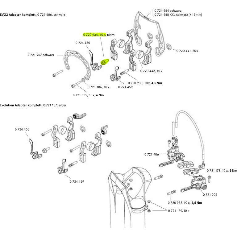 Magura Fitting Bolt for EVO 2 and Evolution Adaptor, M6, T25 - 0720934