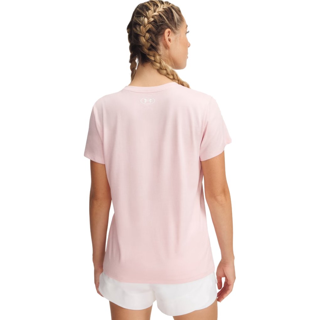 Under Armour UA Tech™ Twist V-Neck Short Sleeve Shirt Women - Prime Pink/White