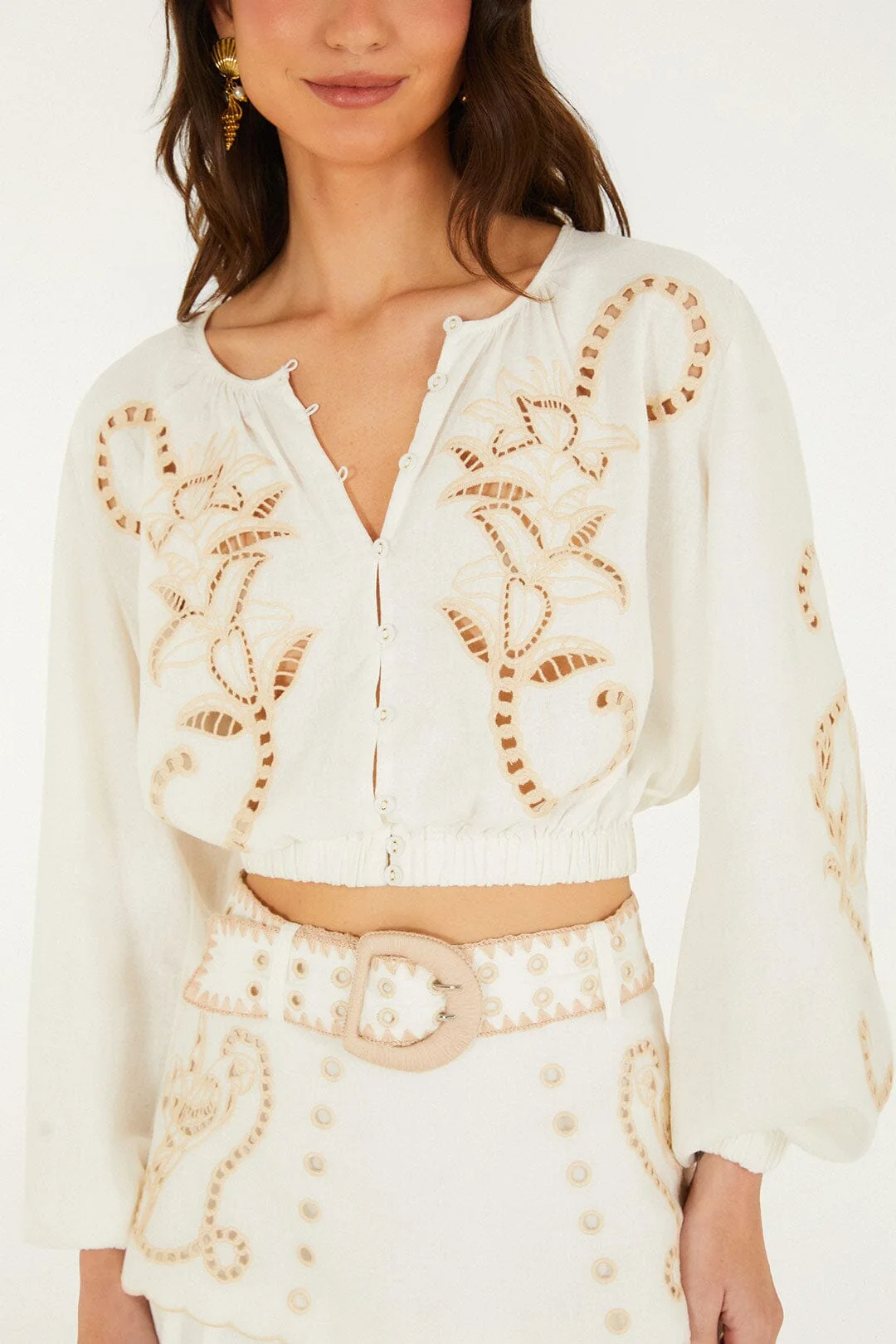 Off-White Richelieu Long Sleeve Blouse