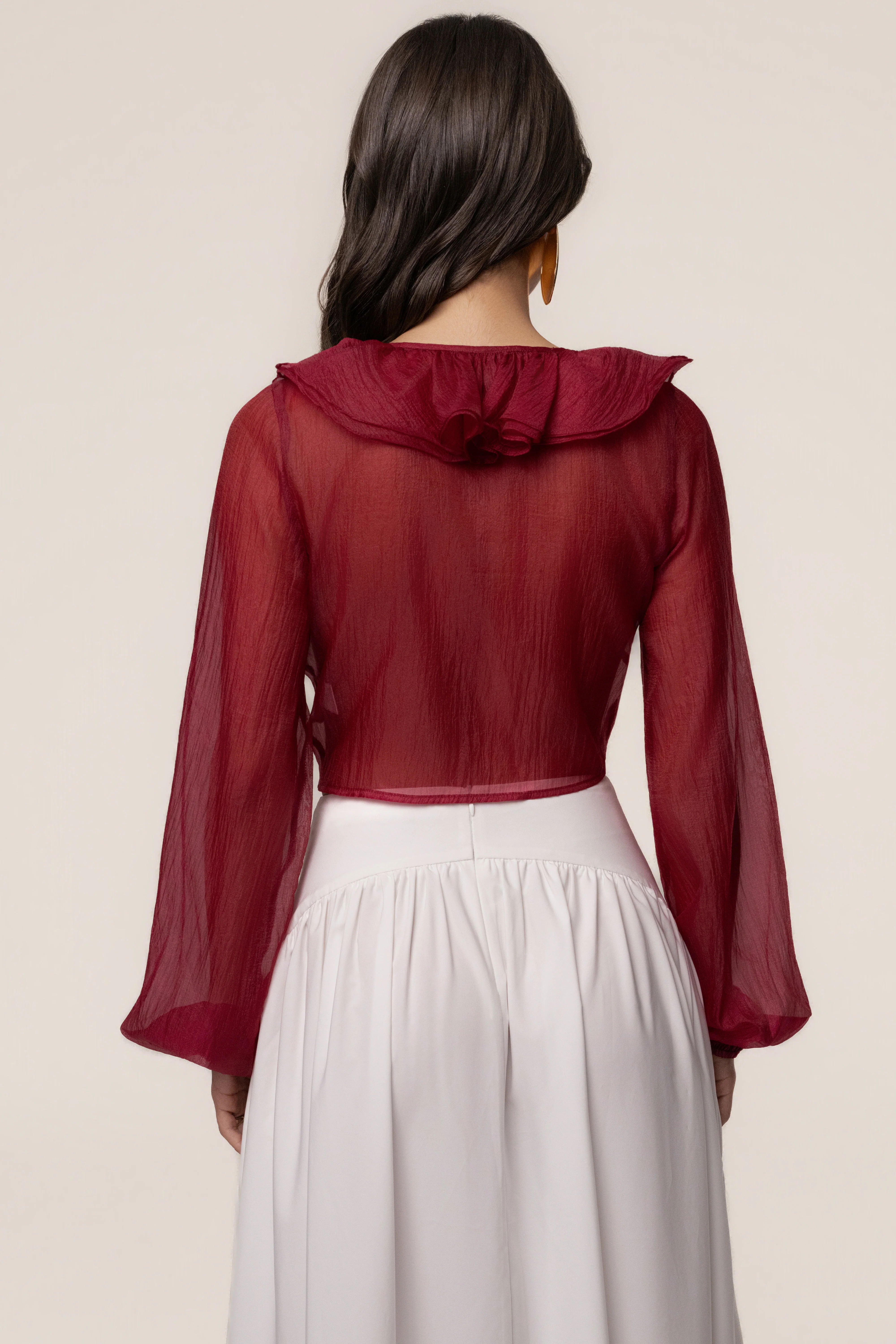 Berry Delilah Ruffled Top