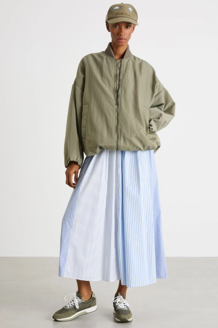 Water-repellent twill bomber jacket - GREEN