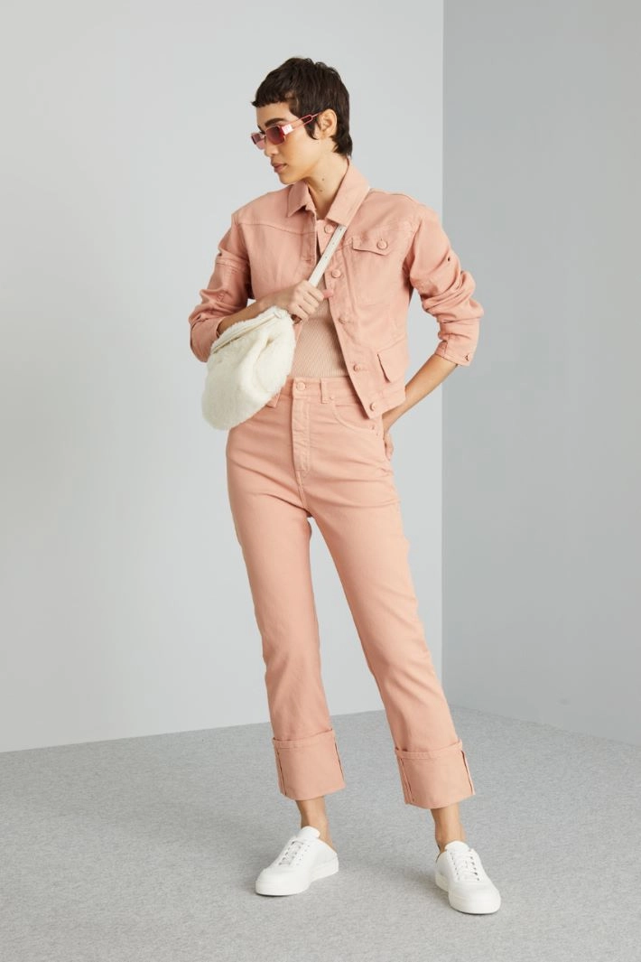 Bull cotton cropped jacket - LIGHT PINK