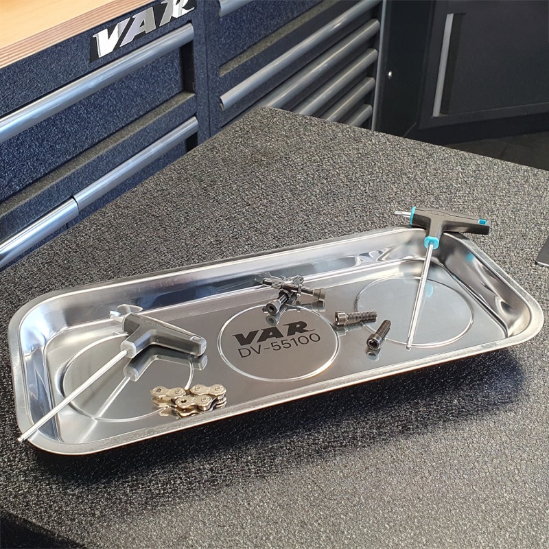 VAR Rectangular Magnetic Parts Tray - DV-55100 - stainless steel