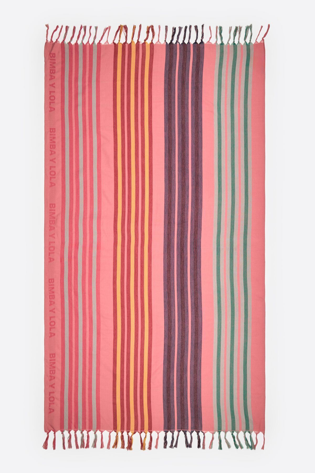Pink striped towel