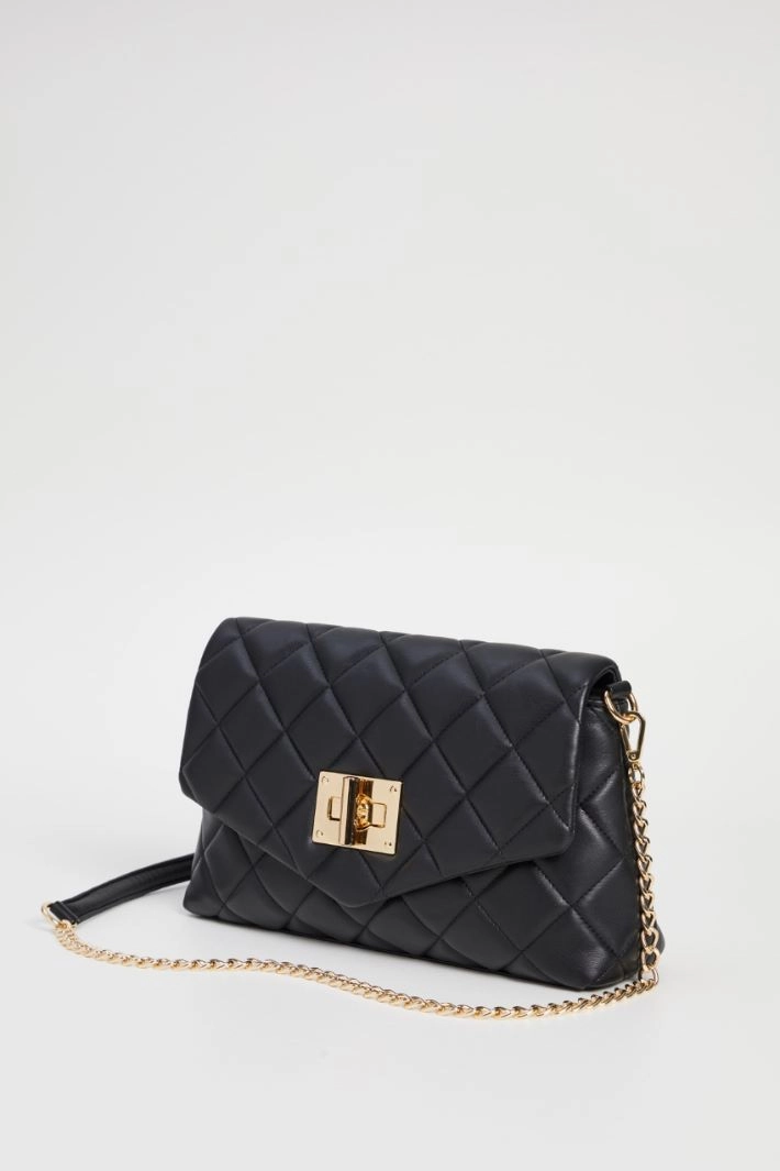 Quilted crossbody bag - BLACK