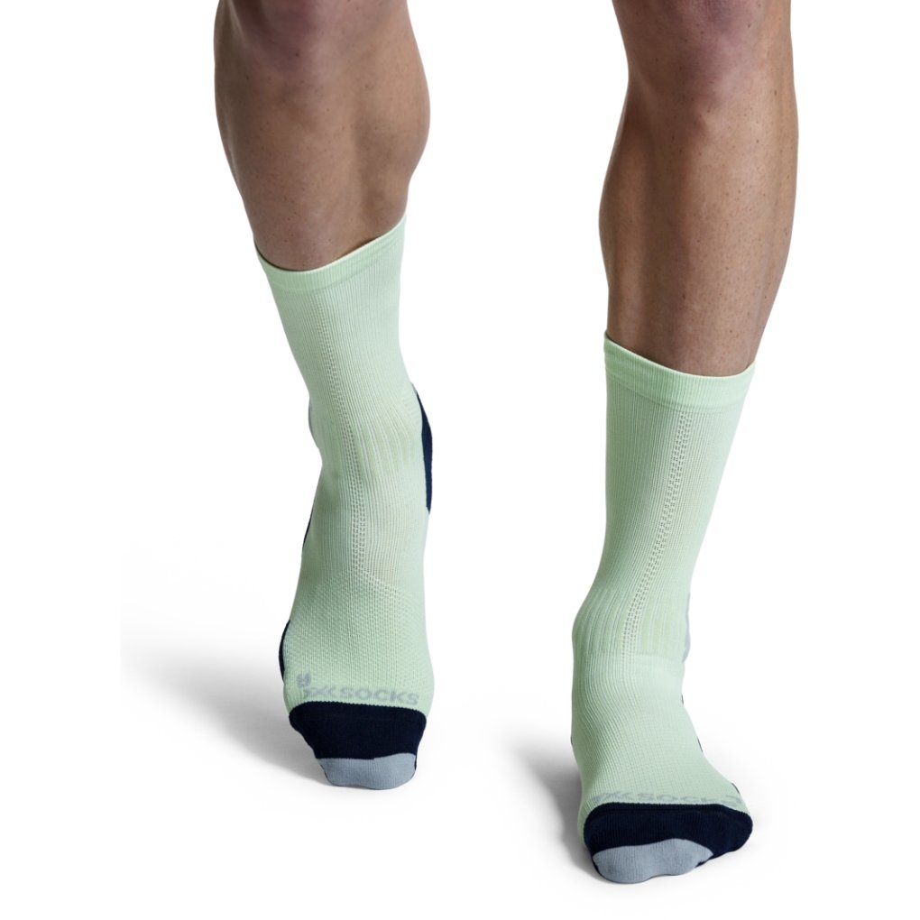 X-Socks Run Discover Crew Socks - neolime/x black