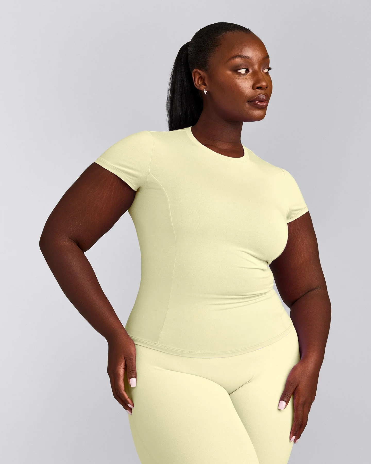 Mellow™ Motion Crew Neck Top | Pastel Yellow