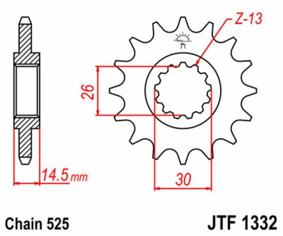 JT. Standard steel 1332 - 525Ref: Jtc01355A / 1077233004