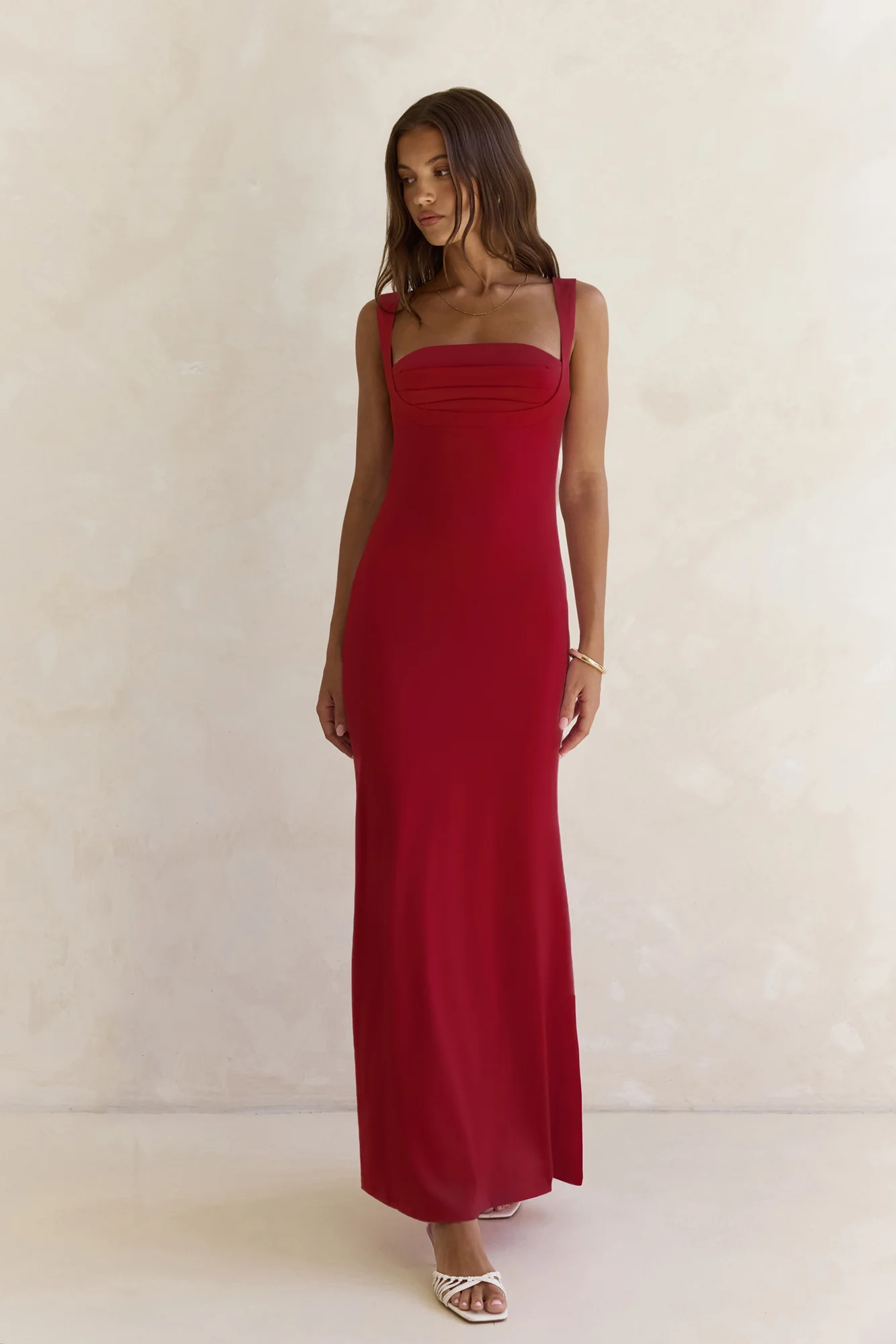 Spring In The Clouds Maxi Dress Burgundy