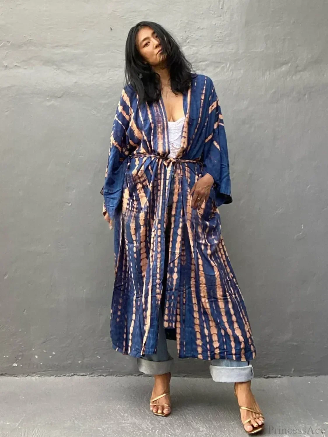 Tie Dye V-Neck Beach Cover Up