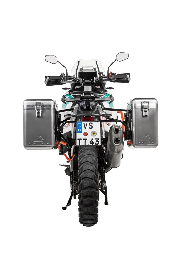 Touratech ZEGA Mundo 31/38 suitcase - Black support included - AluminumRef: Trt01670A / 01-373-6180-0