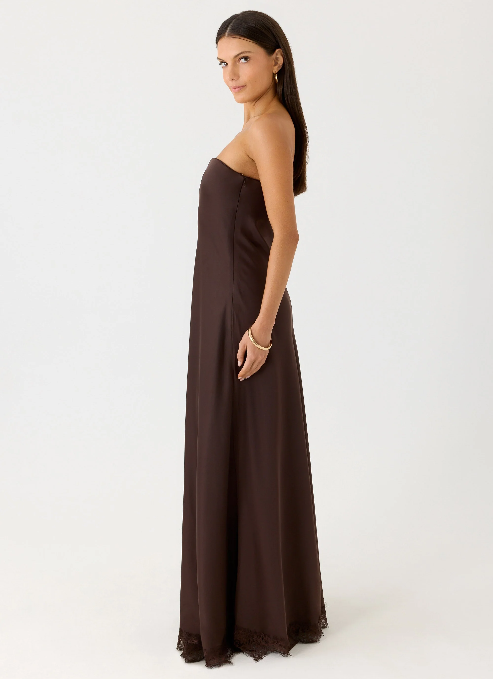 Kayleigh Strapless Maxi Dress - Chocolate Torte