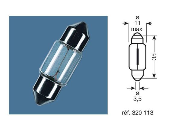 Original OSRAM bulb Line C5W 12V 5W - X10Ref: Osrm00074A / 3062601