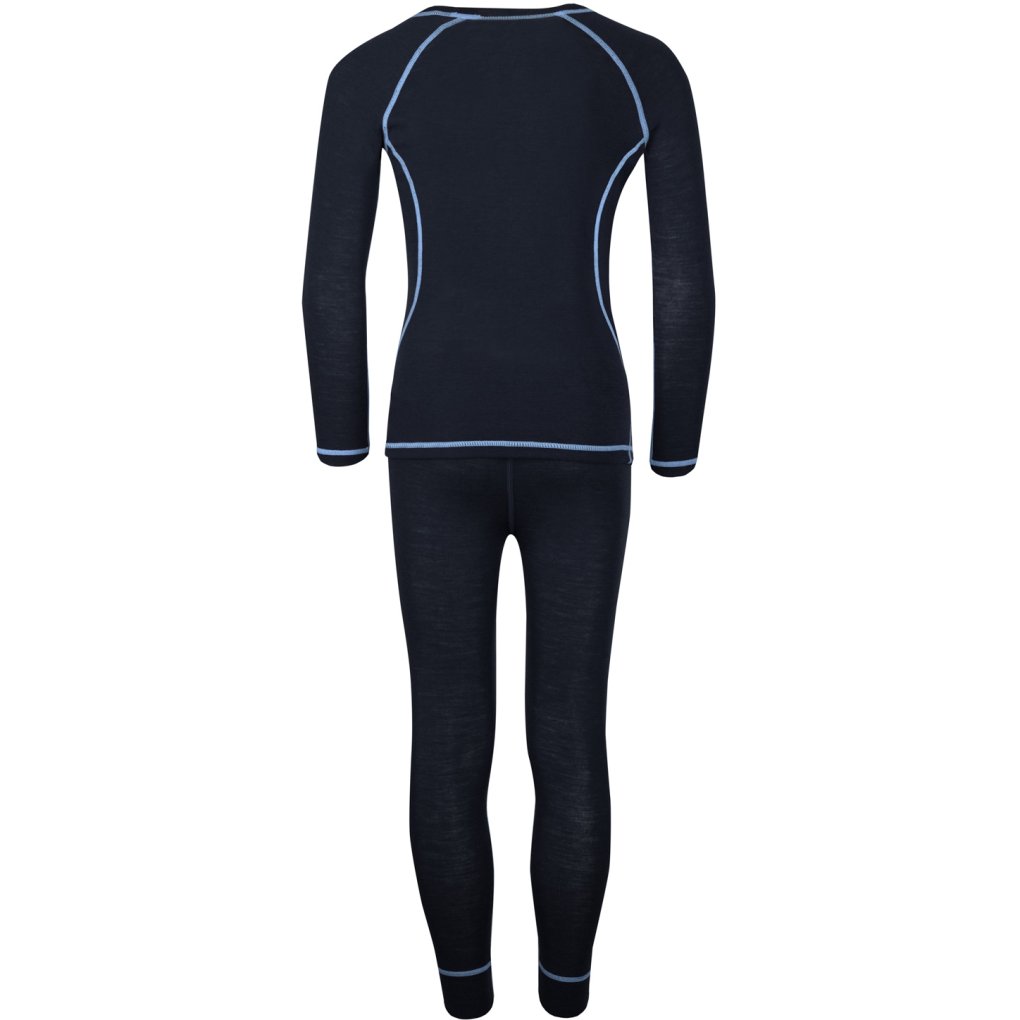 Trollkids Merino Baselayer Set Kids - Anthracite/Med Blue