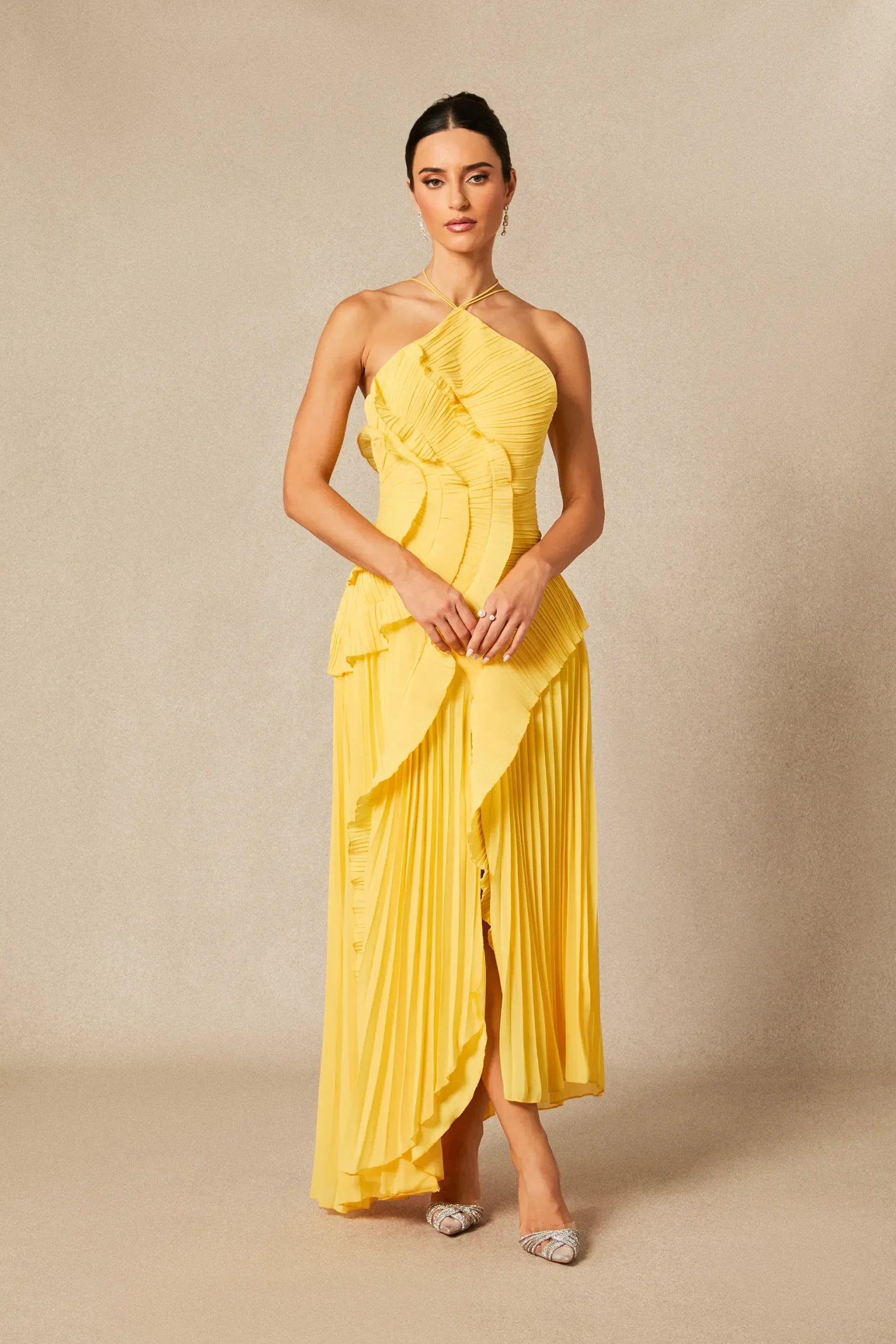 Aria Pleated Maxi Dress