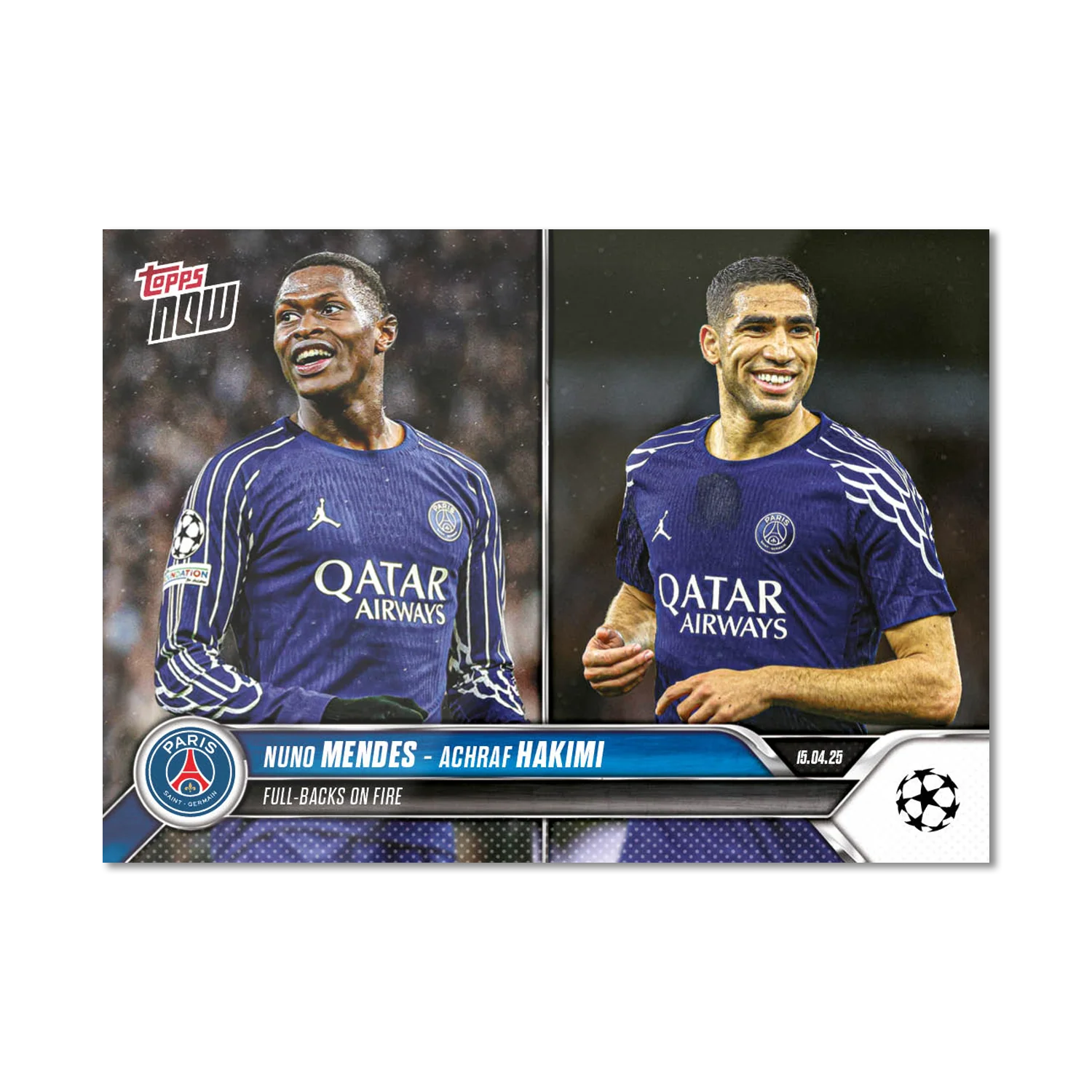 Nuno Mendes / Achraf Hakimi - 2024-25 UCL Topps NOW® - Card 141