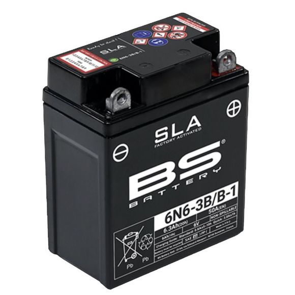 BS Battery SLA 6N6-3B/B-1 Sealed Type Acid Maintenance-Free/Ready to UseRef: 1114580