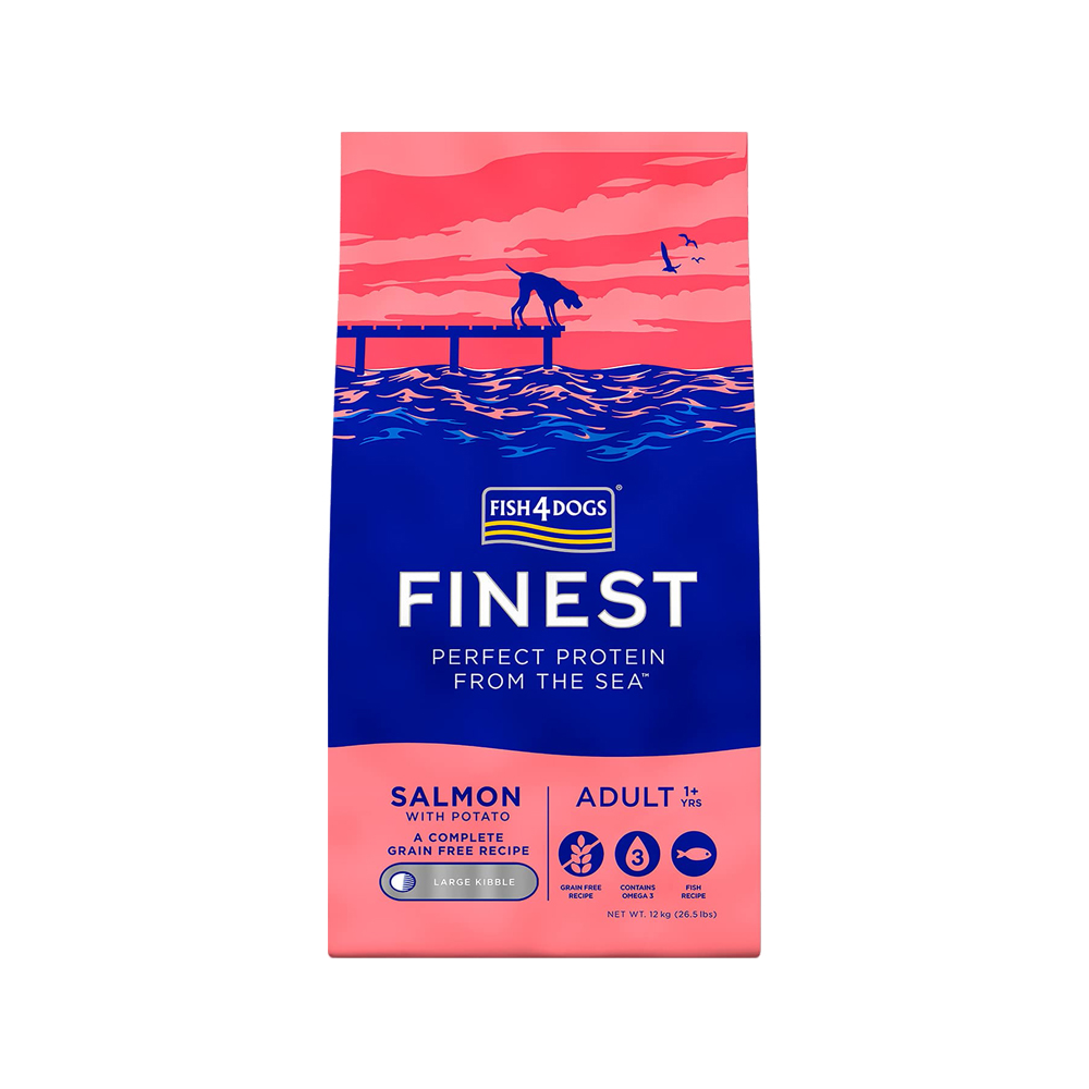 Fish4Dogs Finest Adult Complete - Salmon Large Kibble - 12 kg