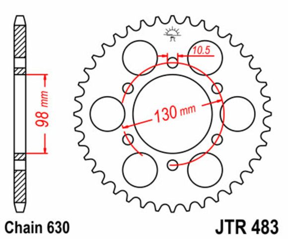 Couronne JT. acier standard 483 - 630Ref : JTC00106A / 1075062002