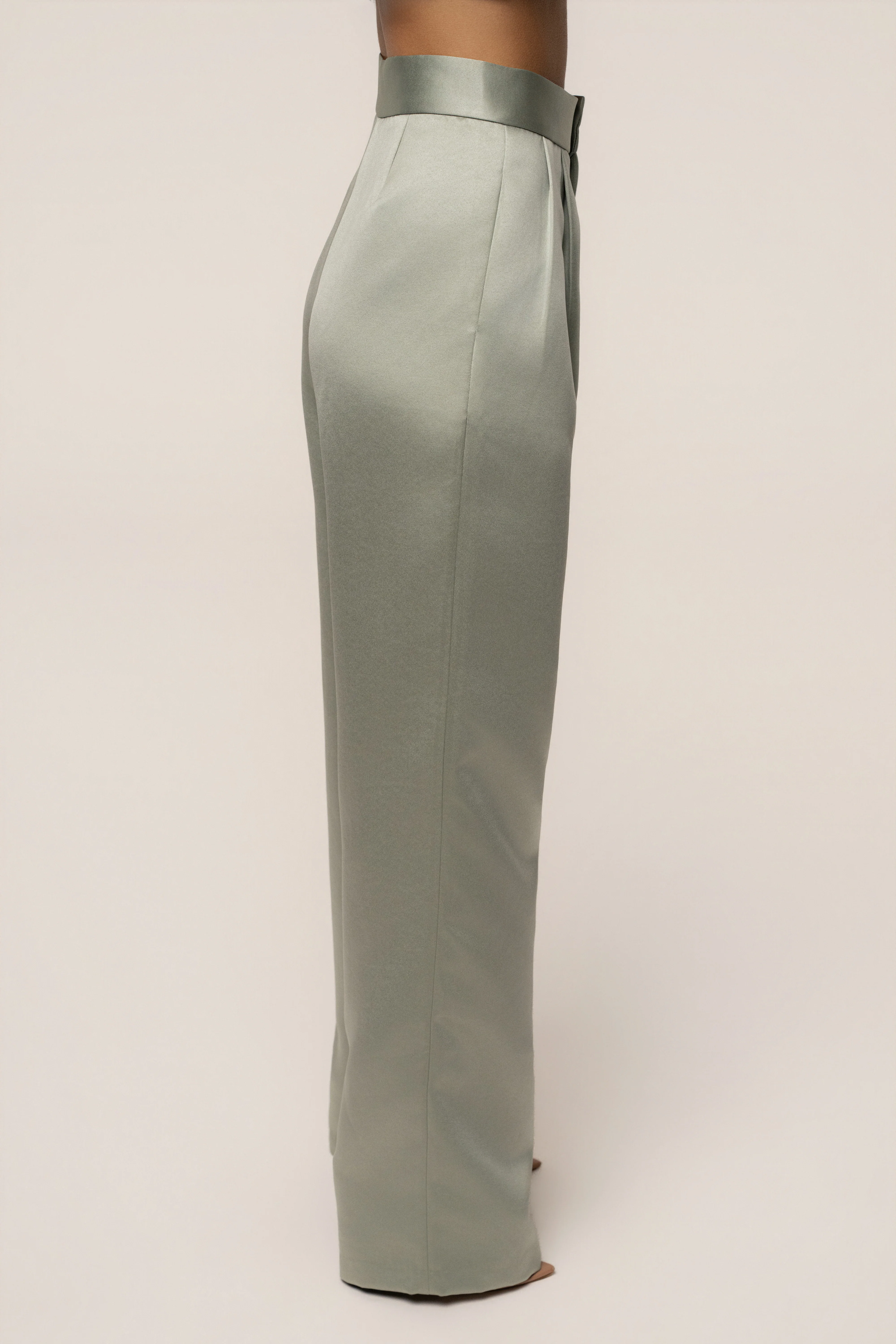 Sage City Nights Satin Trouser