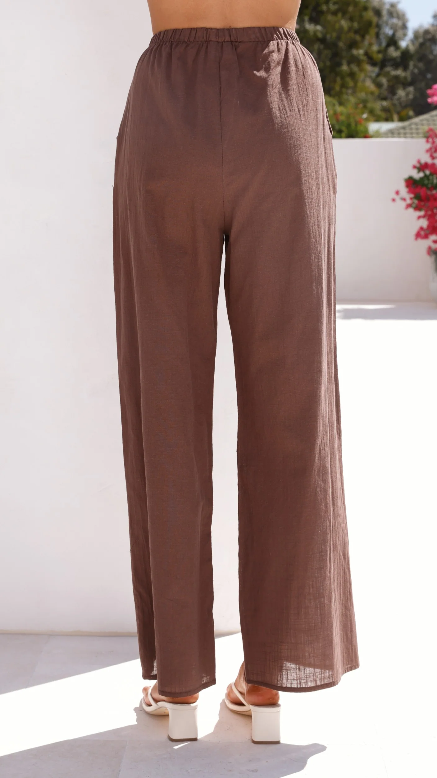 Talia Strapless Top and Pants Set - Brown