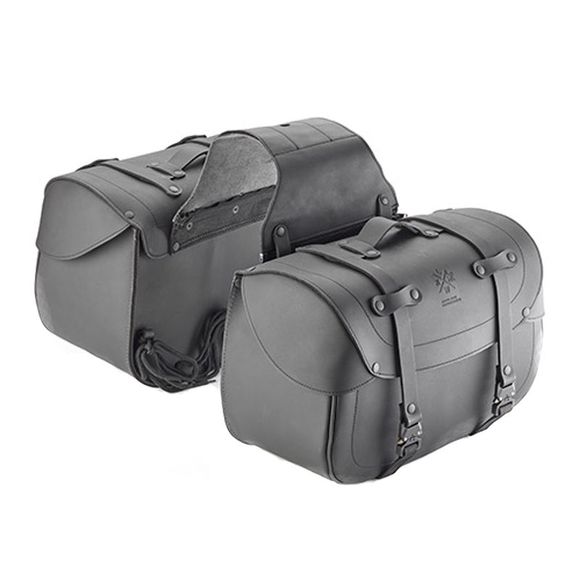 Kappa KMLW01 LEATHER saddlebags (2 x 28 LITERS) Universal - BlackRef: kp1246 / kmlw01
