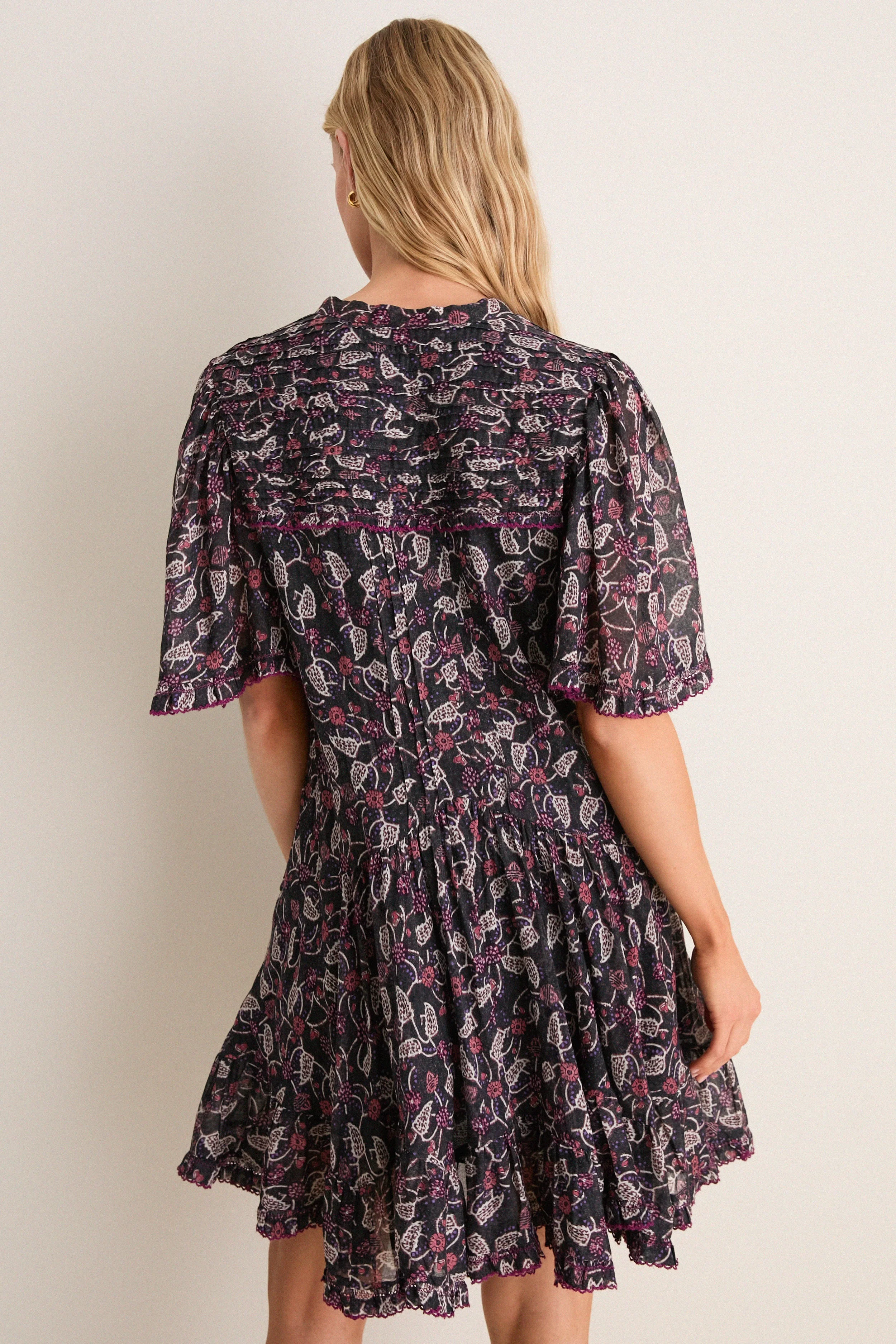 Black and Raspberry Daynia Dress