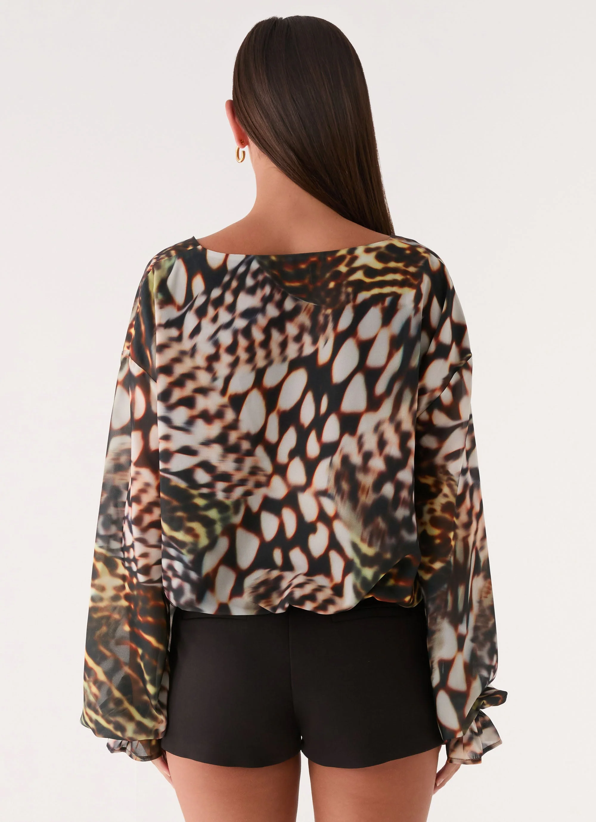 Isolde Top - Leopard Hibiscus